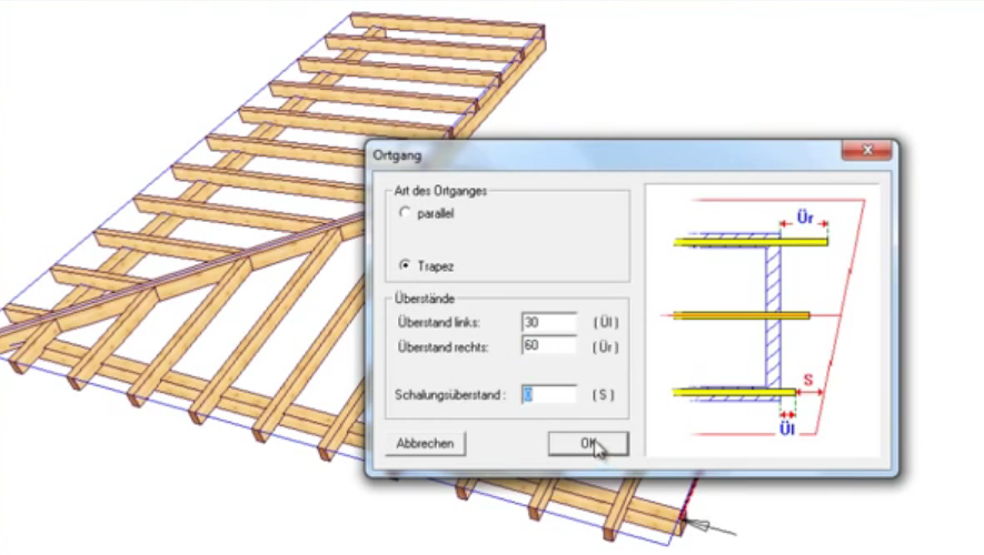 WOODCON V14 | Modul A) Dach-/ Holzbau CAD - zur jährlichen Miete