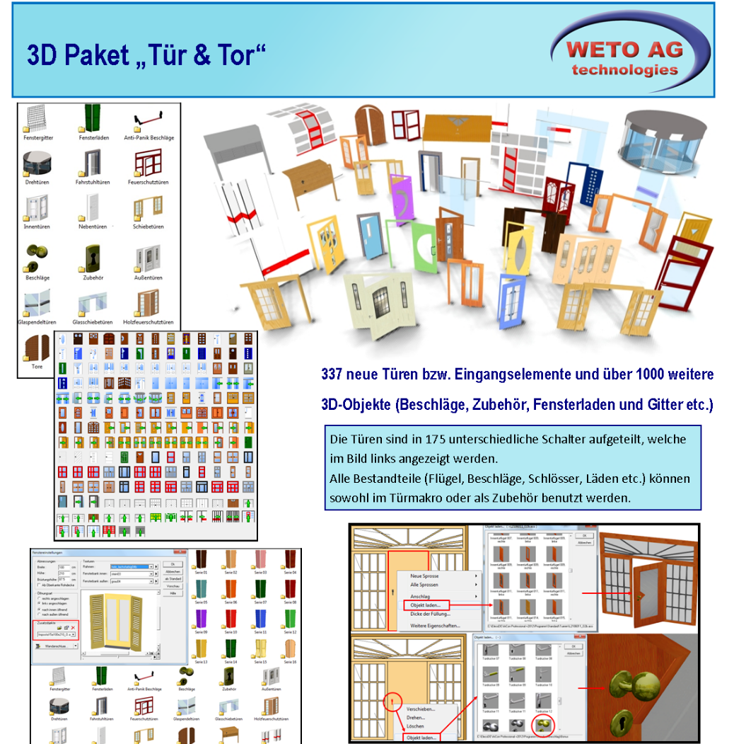 3D Objekt Paket TÜR UND TOR | ArCon Türen & Eingangselemente