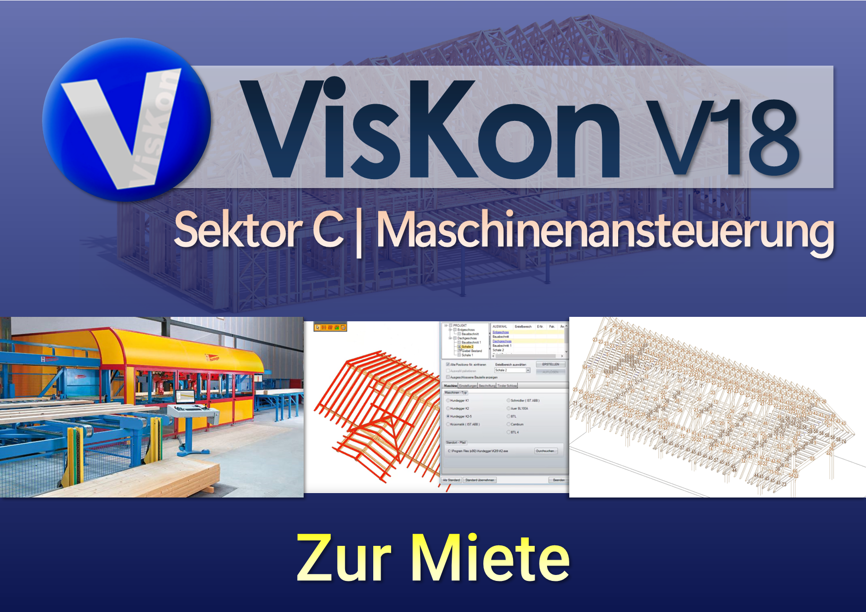 VISKON V18 3D-CAD/CAM - Sektor C (Maschinenansteuerung) | Zur Jahresmiete