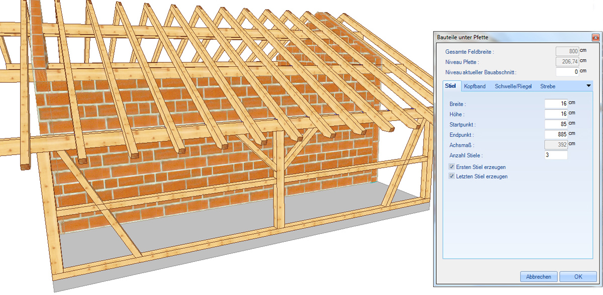 WOODCON V14 | Modul A) Dach-/ Holzbau CAD - Zur Jährlichen Miete