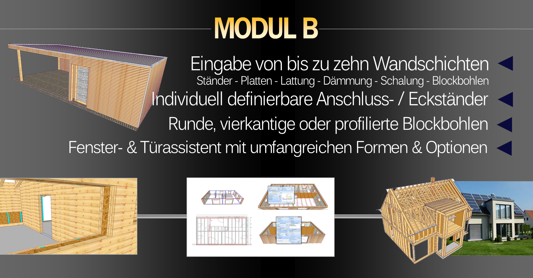 WoodCon V14 - Modul A) Dach-/Holzbau CAD + B) Holzrahmen-/ Blockbau CAD - zum Kauf